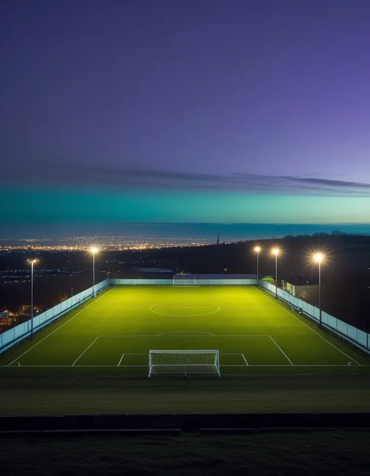 Crypto Betting Sites: A late evening match seen from a hill above the ground A late evening match seen from a hill above the ground