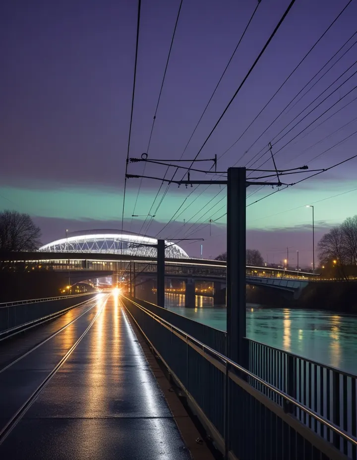 Crypto Betting Sites: A tram crosses a bridge toward a lit stadium A tram crosses a bridge toward a lit stadium